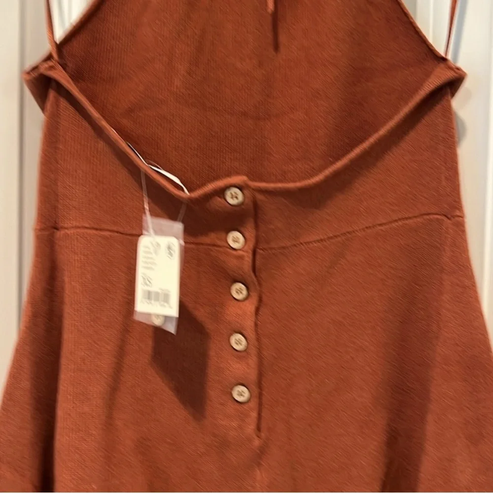 Free People Sweater Romper Mini Dress in Dark Brown Size XS NWT - Picture 5 of 8